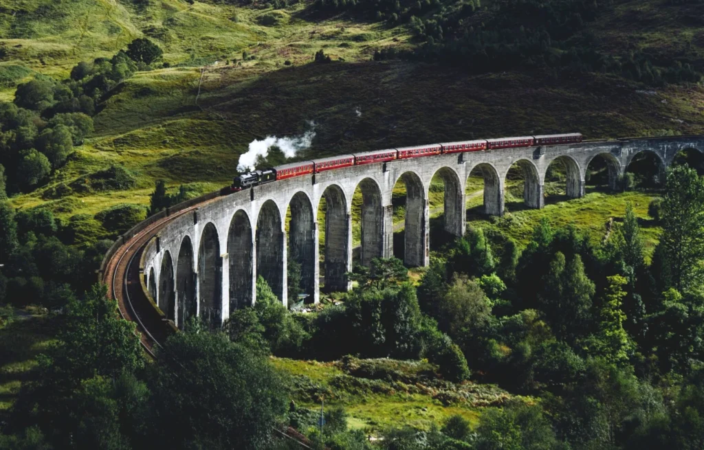 Harry Porter Glenfinnan Viaduct Train by Inverness Chauffeur Hire Inverness