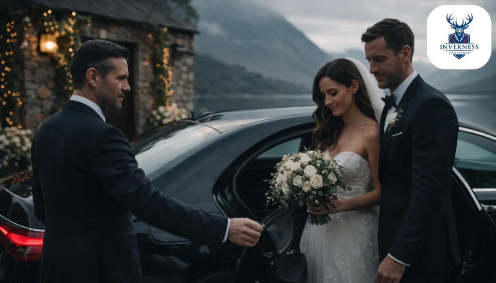 Wedding in scotland Highland With luxury Chauffeur service