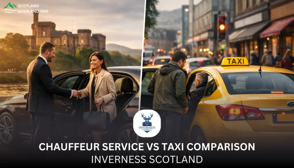 Chauffeur service vs taxi comparison in Inverness Scotland