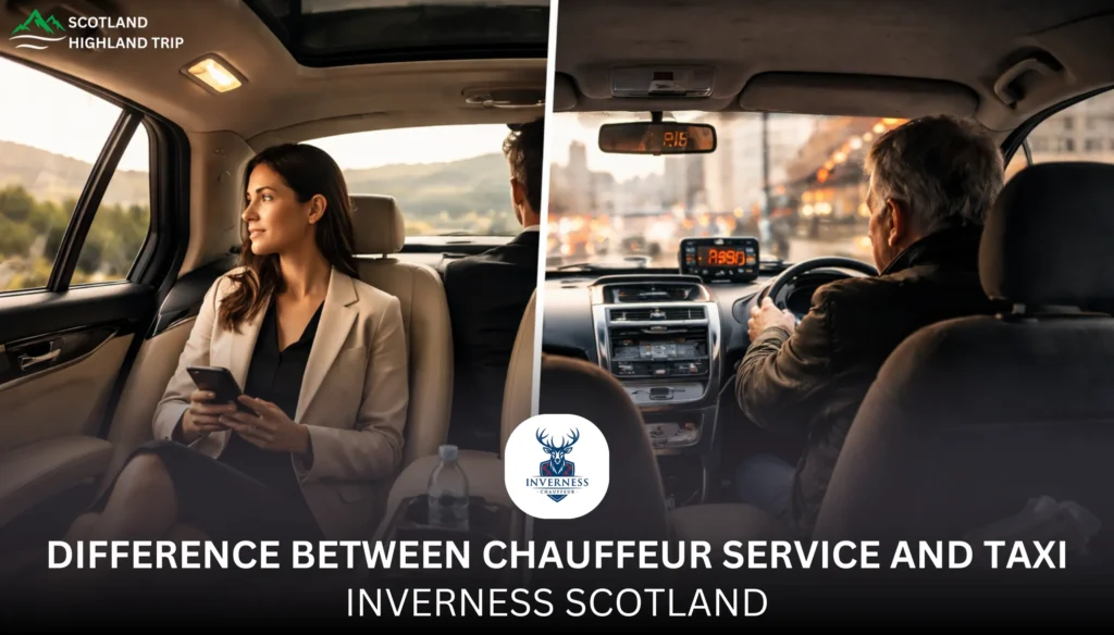 Difference between chauffeur service and taxi in Inverness Scotland