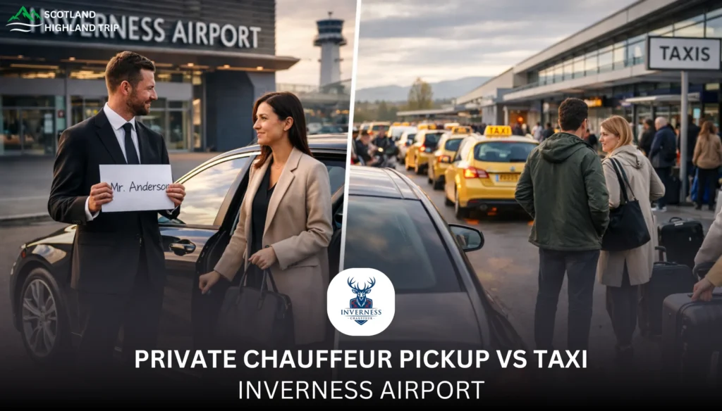Private chauffeur pickup vs taxi at Inverness Airport