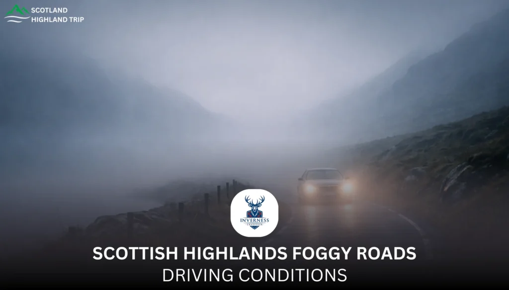 Scottish Highlands foggy Roads driving conditions