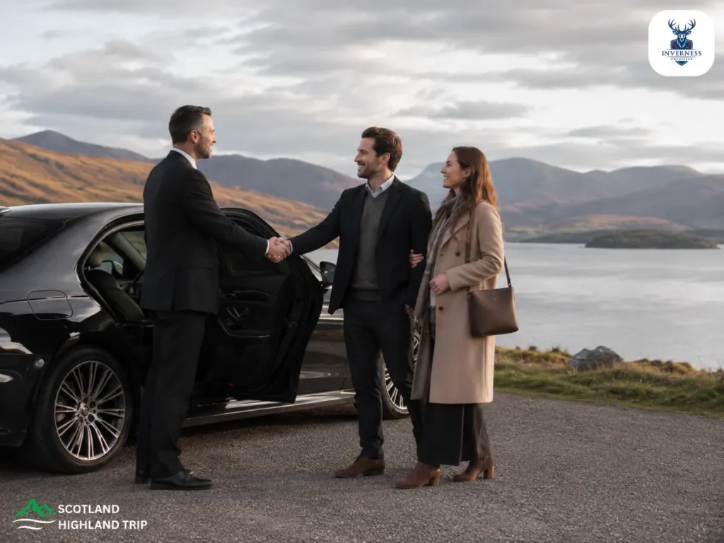 Luxury Chauffeur Greeting Clients in the Highlands